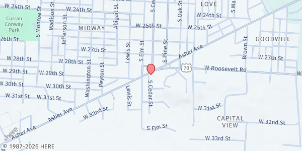 Map showing Quality Living Center at 3925 Asher Ave., Little Rock, AR