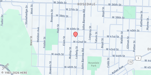 Map showing Rosedale COGIC- LR at 4100 Ludwig St., Little Rock, AR