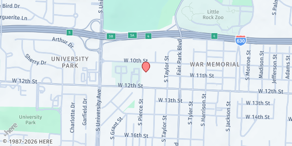 Map showing Saint Mark Baptist Church at 5722 W. 12th St., Little Rock, AR