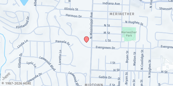 Map showing Saint Mark's Episcopal Church Food Pantry at 1000 N. Mississippi St., Little Rock, AR