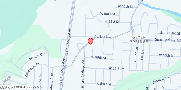 Map showing Solid Rock Baptist Church at 4709 W. 65th St., Little Rock, AR