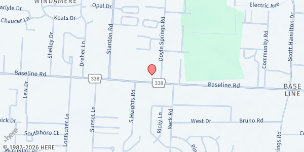 Map showing St Andrew UMC - LR at 4600 Baseline Rd., Little Rock, AR