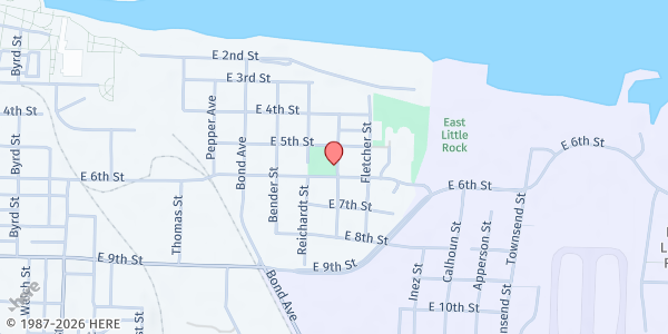 Map showing St John Baptist Church - East at 1920 E. 6th St., Little Rock, AR