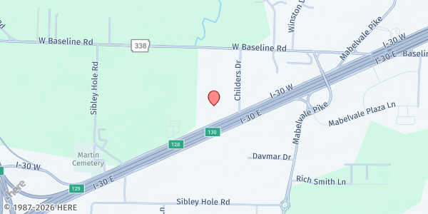 Map showing Temple Baptist Church - Manna From Heaven Food Pantry at 10710 Interstate 30, Little Rock, AR