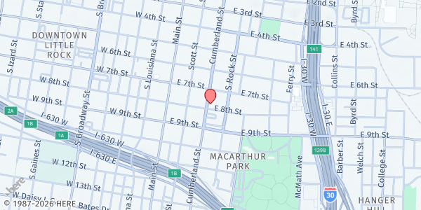 Map showing The Second Place Pantry at 723 Cumberland St, Little Rock, AR