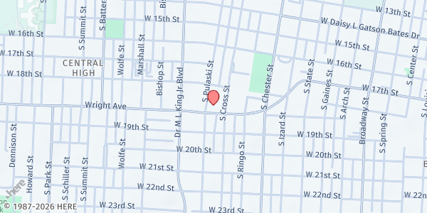 Map showing Union AME Church at 1825 S. Pulaski St., Little Rock, AR