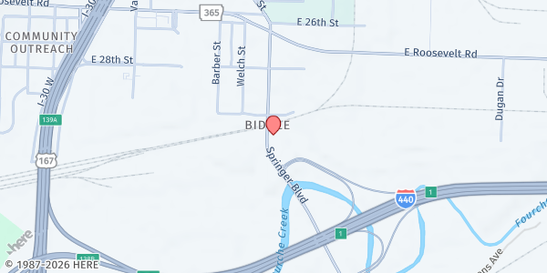 Map showing Union Rescue Mission - Springer Boulevard at 3001 Springer Blvd., Little Rock, AR