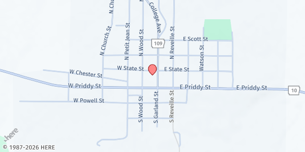 Map showing Starting Point Ministries at 55 N. St., Magazine, AR