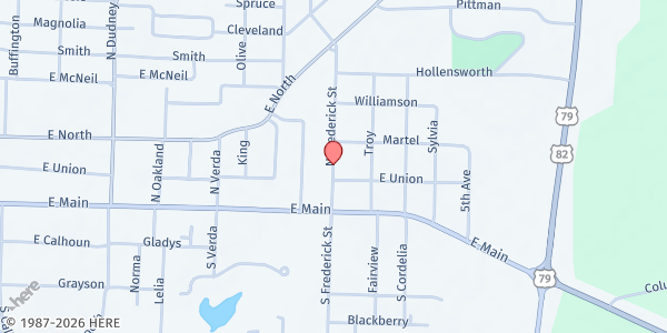 Map showing Columbia Co. Sr. Meal - Magnolia at 235 Frederick St., Magnolia, AR
