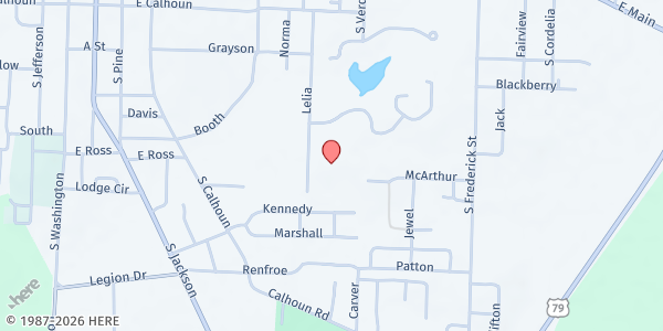 Map showing Magnolia Senior Center at 600 Lelia St., Magnolia, AR