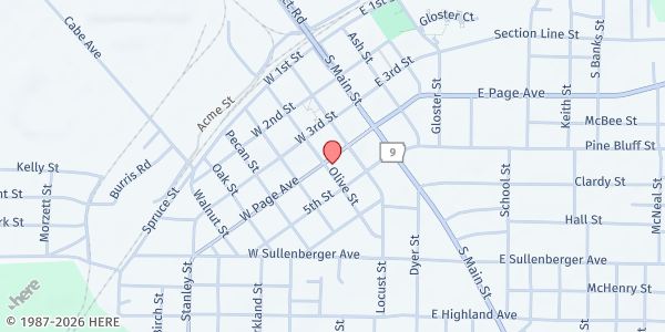 Map showing Libby's ROSE - Malvern at 227 W. Page Ave., Malvern, AR