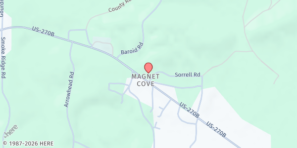Map showing Magnet Cove UMC at 22292 AR-51, Malvern, AR