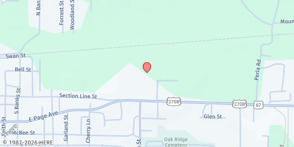 Map showing Open Heavens Christian Church at 1702 E. Page Ave., Malvern, AR