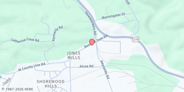 Map showing Shorewood Hills UMC at 1322 Remmel Dam Rd., Malvern, AR