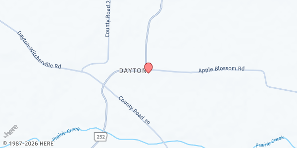 Map showing Dayton Baptist Church at 2305 Apple Blossom Rd., Mansfield, AR