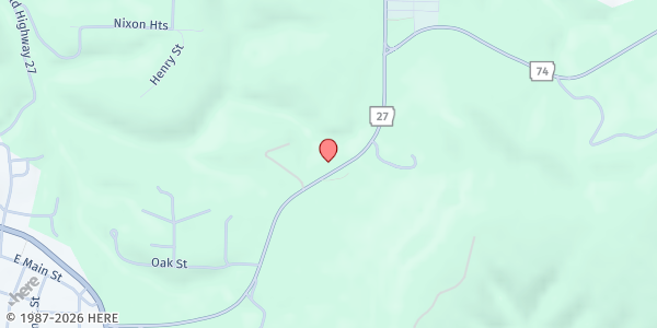 Map showing Ozark Christian Ministries at 505 N. Highway 27, Marshall, AR