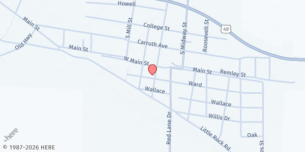 Map showing Marvell Niri - Nutrition Intervention Research Initiative at 510 Pine St., Marvell, AR