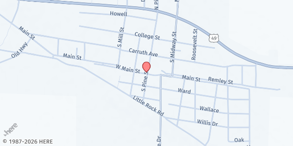 Map showing Mount Zion Missionary Baptist Church Marvell at 12688 State Hwy 316, Marvell, AR