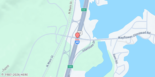Map showing First Baptist Church - Mayflower at 4 Highway 89 North, Mayflower, AR