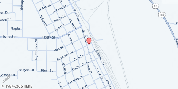 Map showing McGehee Community Pantry at 102 North 1st St, McGehee, AR