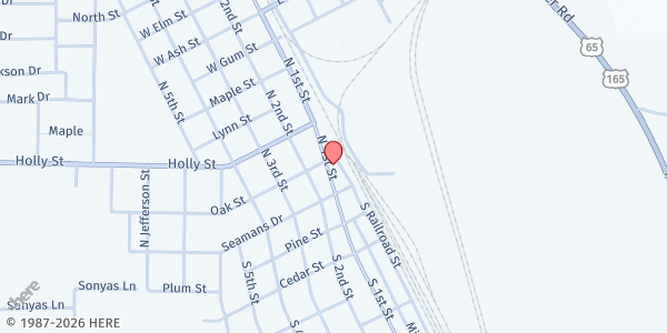 Map showing McGehee Community Pantry at 112 N. 1st St., McGehee, AR