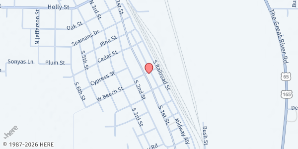 Map showing McGehee Desha Alumni at 500 S. 1st St., McGehee, AR