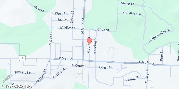 Map showing Melbourne UMC Back Pack Program at 233 Lunen St., Melbourne, AR