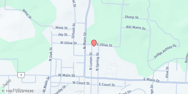 Map showing Melbourne UMC at 233 Lunen Street, Melbourne, AR