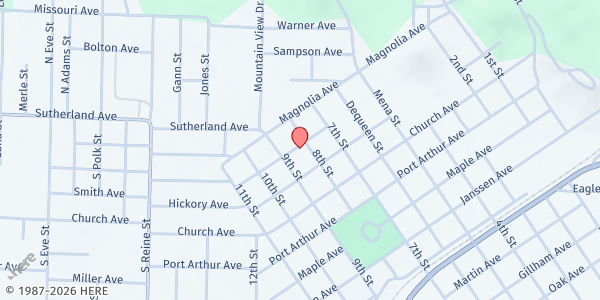 Map showing Saint Agnes Catholic Church at 203 8th St., Mena, AR