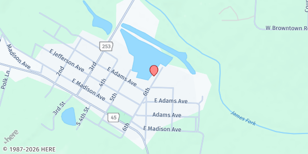 Map showing Midland Assembly Of God Church Food Pantry at 501 N 6th St, Midland, AR