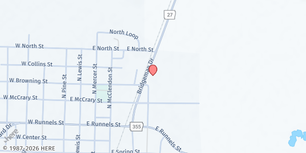 Map showing Mineral Springs Church of Christ at 318 Bridgeman Dr., Mineral Springs, AR