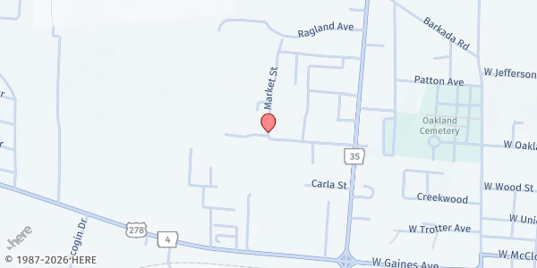 Map showing Calvary Baptist Church - Monticello at 150 Ragland Ave., Monticello, AR