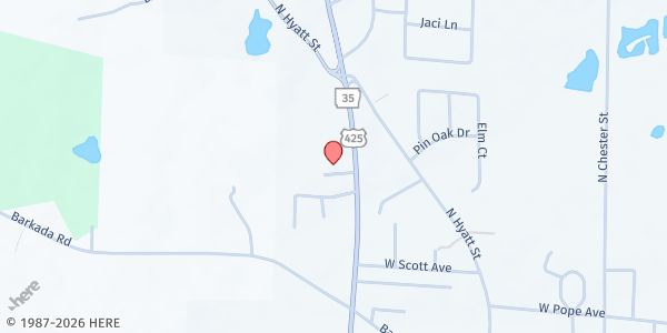 Map showing First AOG - Monticello at 915 Hwy 425 North, Monticello, AR