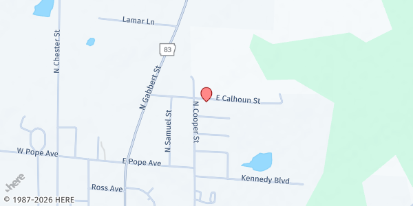 Map showing Holmes Chapel at 527 E. McCloy St., Monticello, AR