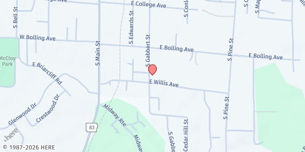 Map showing Love Cupboard - Church of Christ Monticello at 705 S. Gabbert St., Monticello, AR