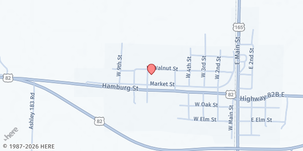 Map showing Montrose Development Center at 608 W. 7th St., Montrose, AR