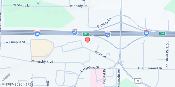 Map showing Department of Human Services - Morrilton at 2 Bruce St, Morrilton, AR