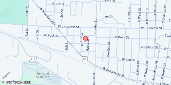 Map showing First AOG - Morrilton at 1102 W Clifton St, Morrilton, AR