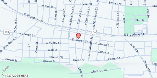 Map showing Perry-Conway County Outreach: ARVAC Inc. at 117 S Moose St #102, Morrilton, AR