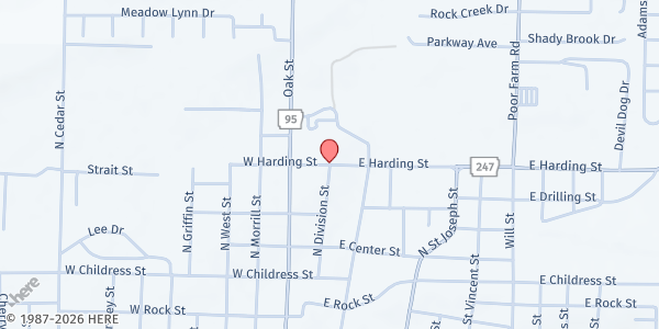 Map showing Southern Christian Home at 100 W. Harding St., Morrilton, AR