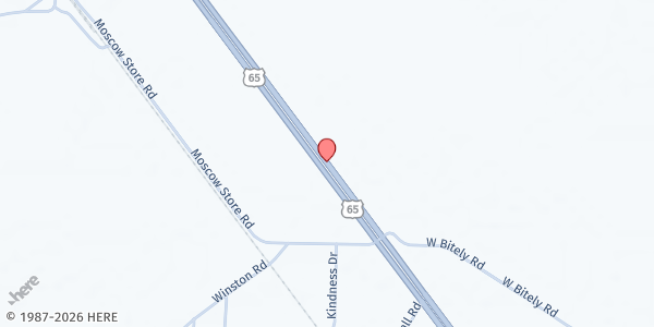 Map showing New Hope MBC - Moscow at 9605 Highway 65 South, Moscow, AR