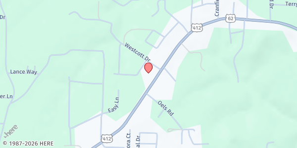 Map showing Holy Cross Lutheran Church Food Pantry at 48 Carnation Dr., Mountain Home, AR