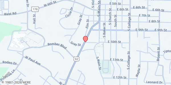 Map showing Serenity at 1015 Highway 62 West, Mountain Home, AR