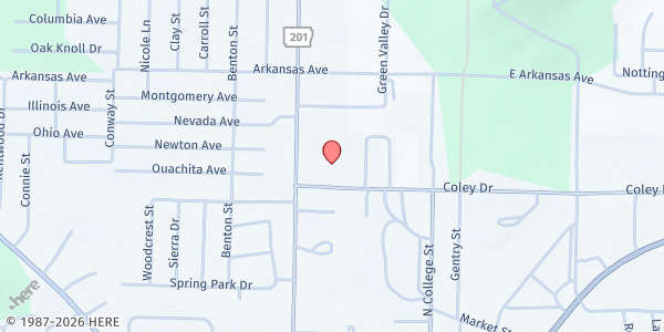 Map showing St. Andrew's Episcopal Church Food Pantry at 511 Coley Dr., Mountain Home, AR