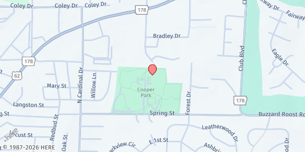 Map showing Van Matre Senior Activity & Wellness Center at 1101 Spring St., Mountain Home, AR