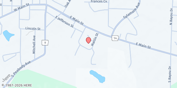 Map showing Stone County Community Food Ministry at 310 School Ave., Mountain View, AR