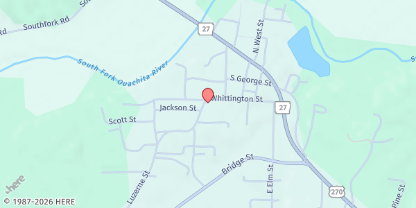 Map showing Mt Ida First UMC at 243 Whittington St., Mt Ida, AR