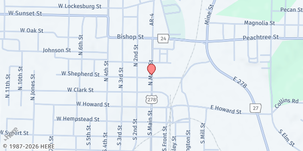 Map showing New View Church of Christ at 11166 US-278, Nashville, AR