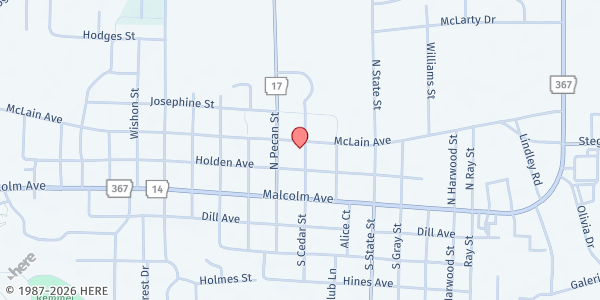 Map showing Jackson County Senior Center at 1312 McLain St, Newport, AR