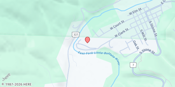 Map showing Jasper Mobile Food Pantry at 223 Nancy Haller Drive, Newton, AR